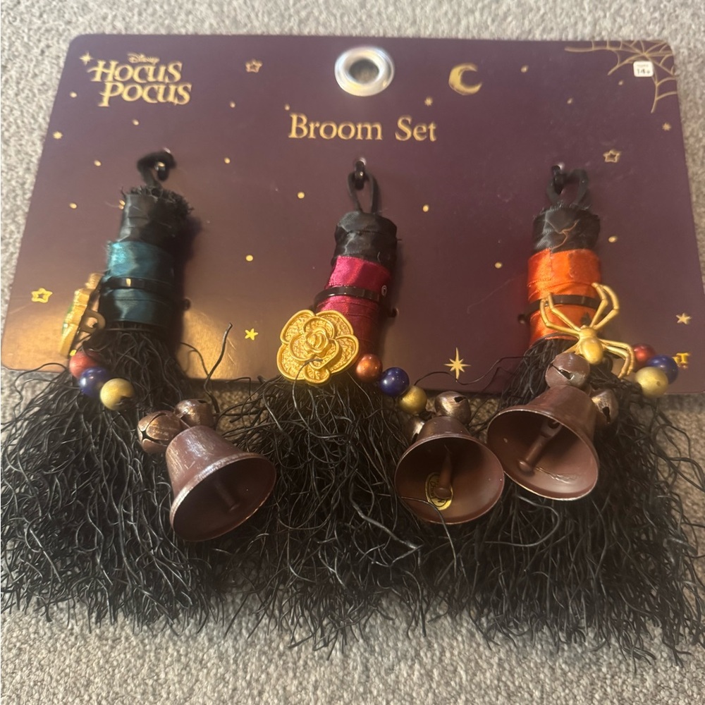 Hocus Pocus Black Mini Broom Set with Bells